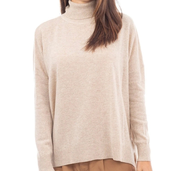 Splendid Ophelia Turtleneck Sweater S Ivory Beige NEW - Picture 3 of 9